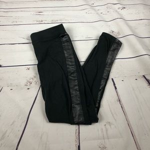 VS Black Leather Stripe‎ Leggings